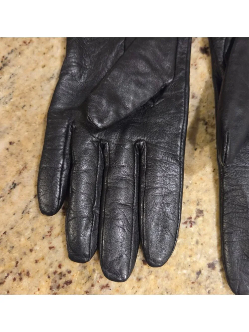 Merona Women's M/L Black Soft Leather Gloves Animal Print Lined